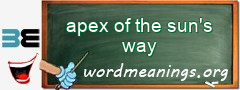 WordMeaning blackboard for apex of the sun's way